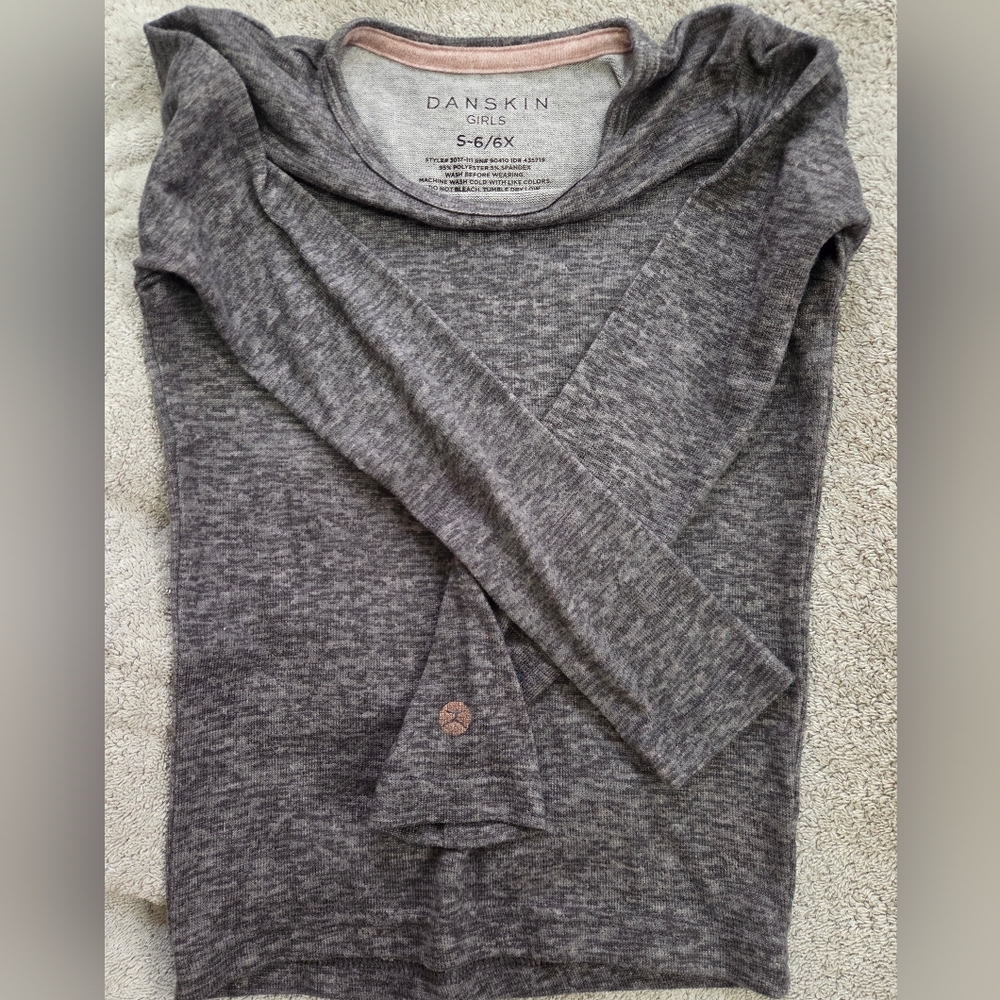 Danskin Girls' Heather Gray Long Sleeve Shirt